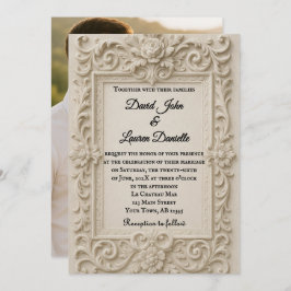 Marble Veil Photo bröllopsinbjudan Inbjudningar