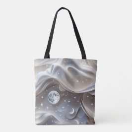 Marble Vit Måne Minimal Sten Estetik Tygkasse