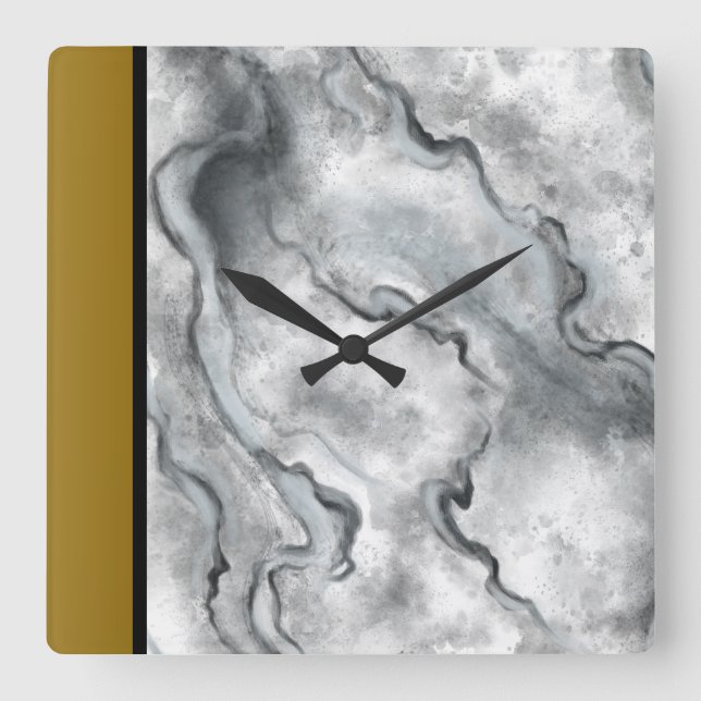Marble Wall Clock Fyrkantig Klocka (Framsida)
