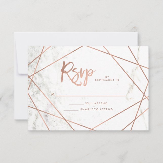 Marble Watch och Faux Ro Guld Geometric OSA (Framsida)