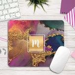 Marble water color guld lila blue grönt monogram musmatta<br><div class="desc">En glatt, faux-guld-folie med ett skript-typografi-monogram täcker till att börja med en rik, guld, marinblått, jägerblått, grönt, rosa och lila vattenfärgsbakgrund på denna elegant, trendig, girly, monogram-muspad. Gör en chic och snyggt påstående varje gång du användor den. En underbar gåva till en vän, förutom dig själv! Skriv bara in den...</div>