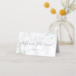 Marble Watercolor Blommigt Bröllop Bord Place Card Placeringskort