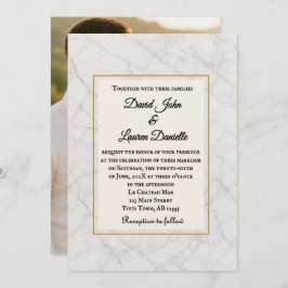 Marble Whisper Photo Wedding Invitation Inbjudningar