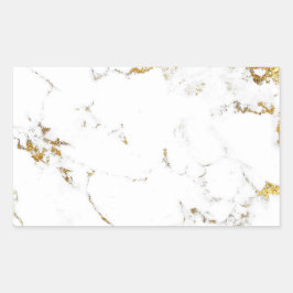 Marble White Guld Abstrakt Stone Wedding Favor Rektangulärt Klistermärke