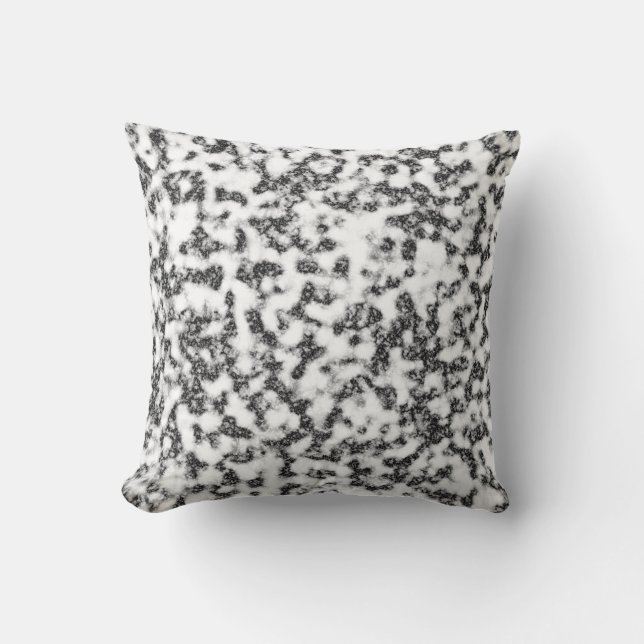 Marble White och Black Dekorativ kudde (Framsida)