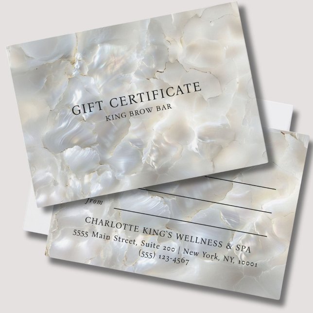 MARBLE WHITE-SILVER SALON GIFT CERTIFICATE (MARBEL WHITE-SILVER SALON GIFT CERTIFICATE)