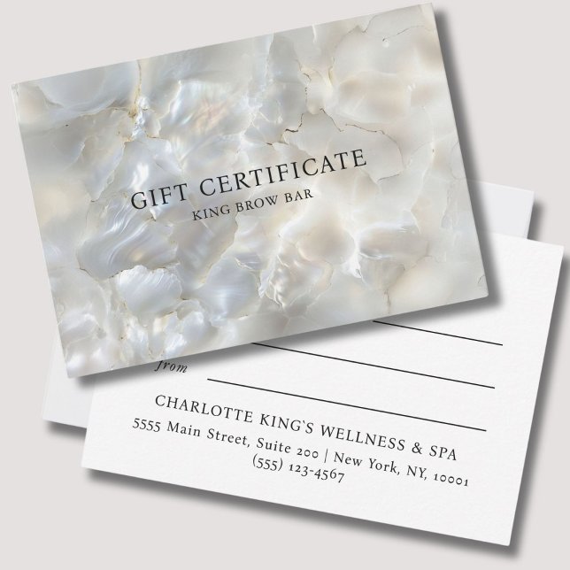 MARBLE WHITE-SILVER SALON GIFT CERTIFICATE (MARBEL WHITE-SILVER SALON GIFT CERTIFICATE)