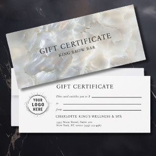 MARBLE WHITE-SILVER SALON LOGOTYP GIFT CERTIFICATE