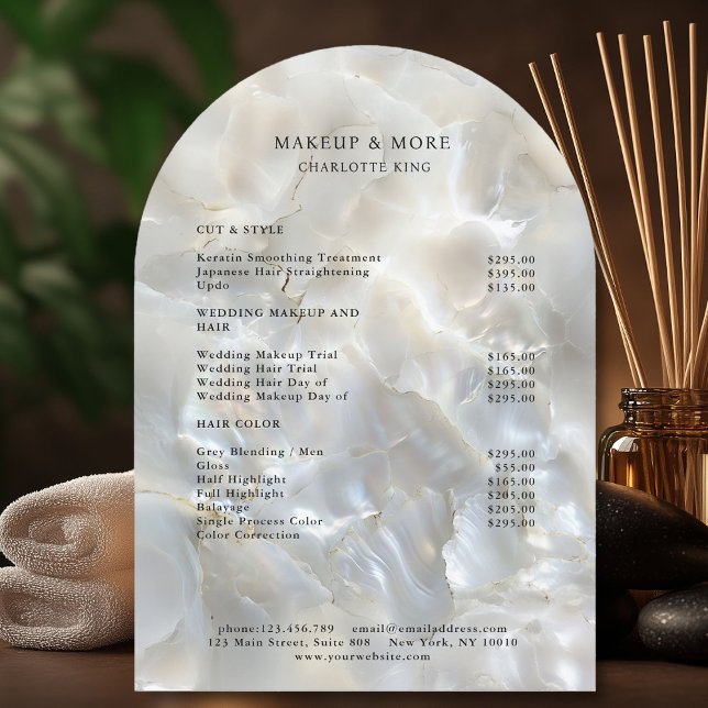 MARBLE WHITE-SILVER SALON PRIS LISTA INBJUDNINGAR (MARBEL WHITE-SILVER SALON PRICE LIST)