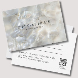 MARBLE WHITE-SILVER SALON QR CODE GIFT CERTIFICATE