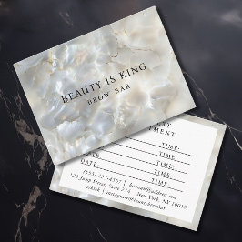 MARBLE WHITE-SILVER SALON TIDSBESTÄLLNING KORT