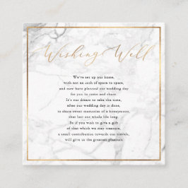 Marble Wishing well, Calligraphy Faux Guld Tilläggskort