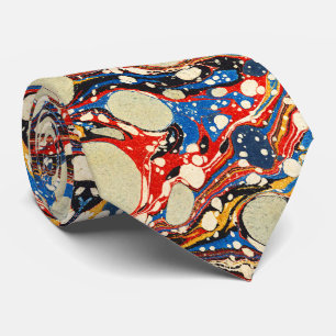 MARBLED ABSTRAKT RED BLUE SWIRLS,VITA CIRKLER SLIPS