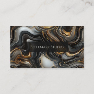 Marbled Black Agate Business Card Visitkort