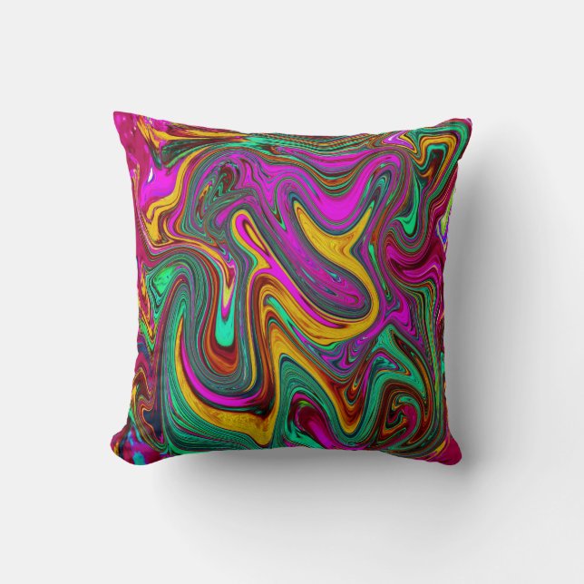 Marbled Hot Pink and Sea Foam Green Abstract Art Kudde (Framsida)