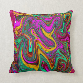 Marbled Hot Pink and Sea Foam Green Abstract Art Kudde