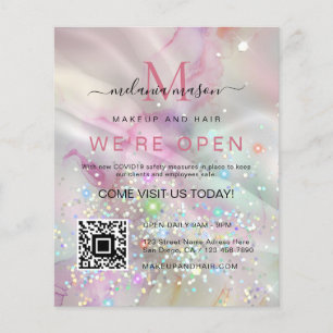 Marbled Makeup Artist Holografisk Glitter QR-kod Flygblad