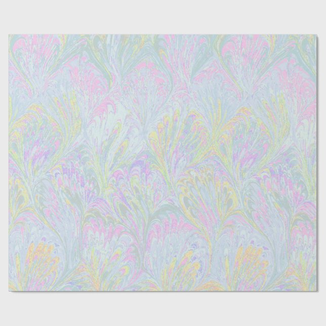 MARBLED PAPER,ABSTRACT PALE PINK 2 PEACOCK PATTERN PRESENTPAPPER (Platt)