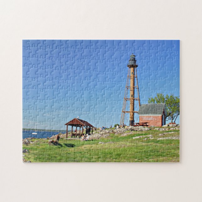 Marblehead fyr, Massachusetts MORSApussel Pussel (Horisontell)
