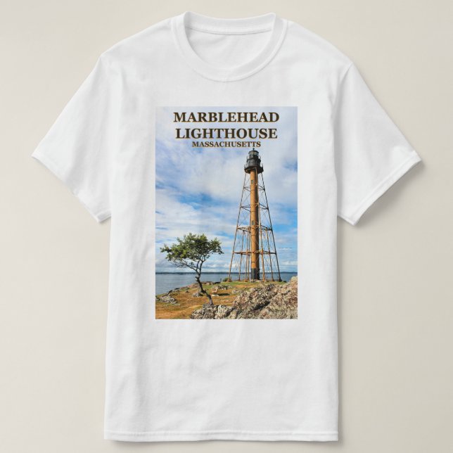 Marblehead fyr, Massachusetts T-tröja T Shirt (Design framsida)