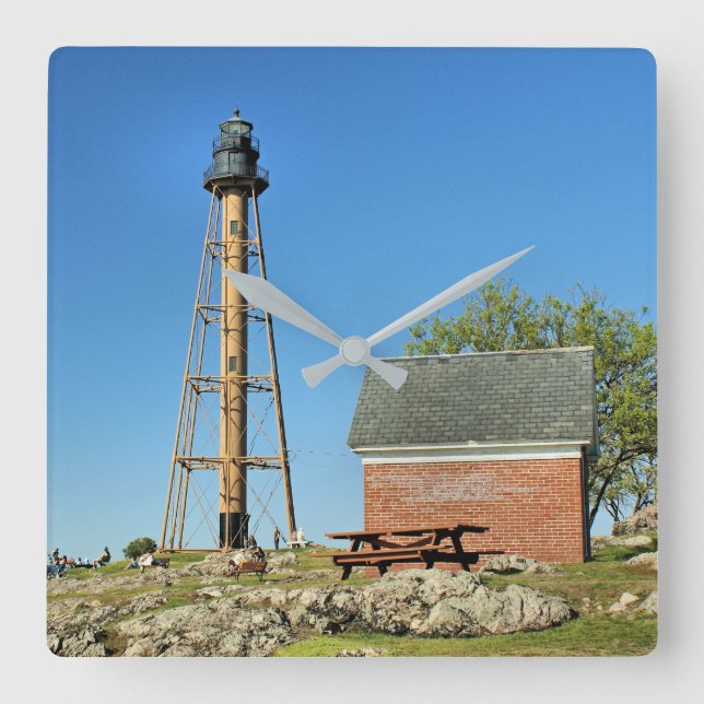 Marblehead fyr, Massachusetts Wall Clock Fyrkantig Klocka (Framsida)