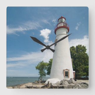 Marblehead Lighthouse i Northwest Ohio Fyrkantig Klocka