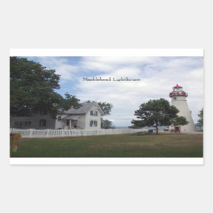 Marblehead Lighthouse & keepershouse-dekal Rektangulärt Klistermärke