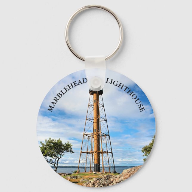 Marblehead Lighthouse, Massachusetts Keychain Nyckelring (Framsida)