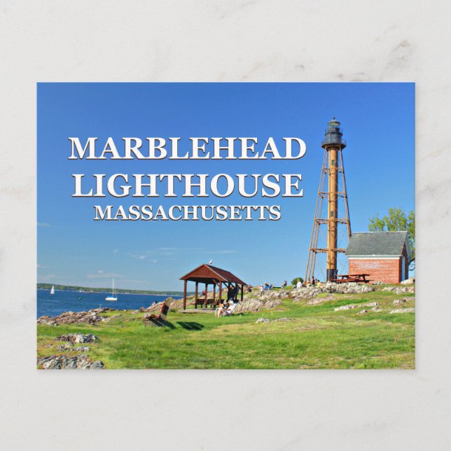 Marblehead Lighthouse, Massachusetts Postcard Vykort (Framsida)