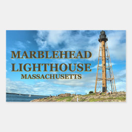 Marblehead Lighthouse, Massachusetts Stickers Rektangulärt Klistermärke
