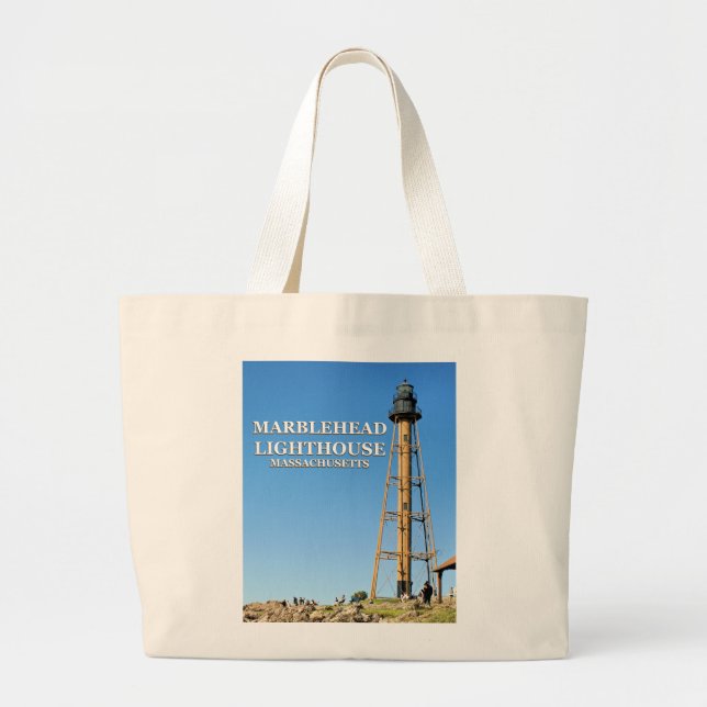 Marblehead Lighthouse, Massachusetts Tote Bag Jumbo Tygkasse (Framsidan)