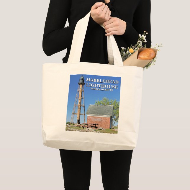 Marblehead Lighthouse, Massachusetts Tote Bag Jumbo Tygkasse (Framsida (produkt))