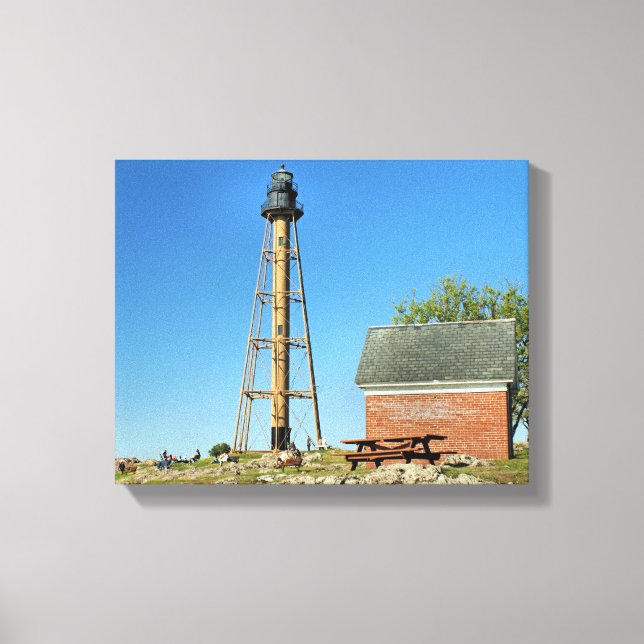 Marblehead Lighthouse Massachusetts Wrapped Canvas (Framsida)
