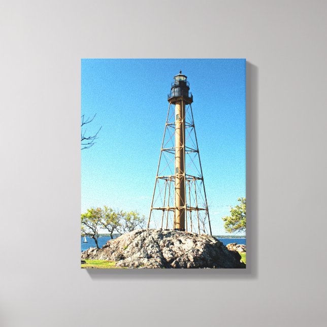 Marblehead Lighthouse Massachusetts Wrapped Canvas (Framsida)