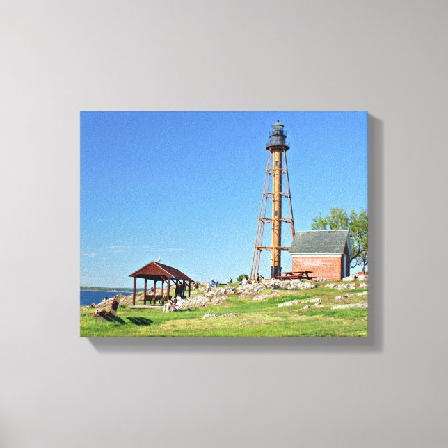 Marblehead Lighthouse Massachusetts Wrapped Canvas (Framsida)
