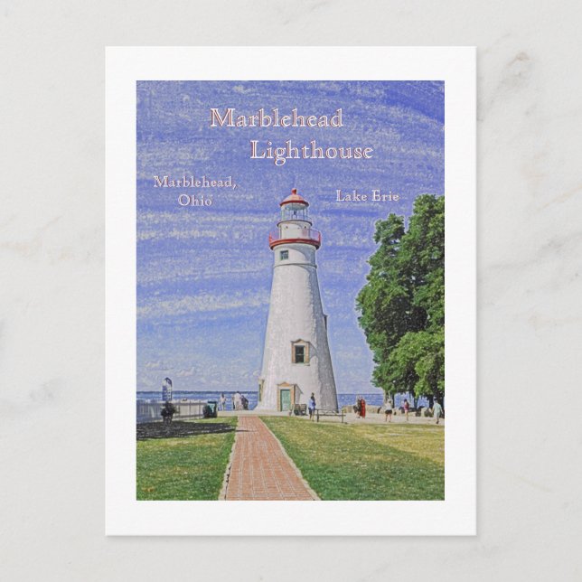 Marblehead Lighthouse/Sjö Erie Vykort (Framsida)