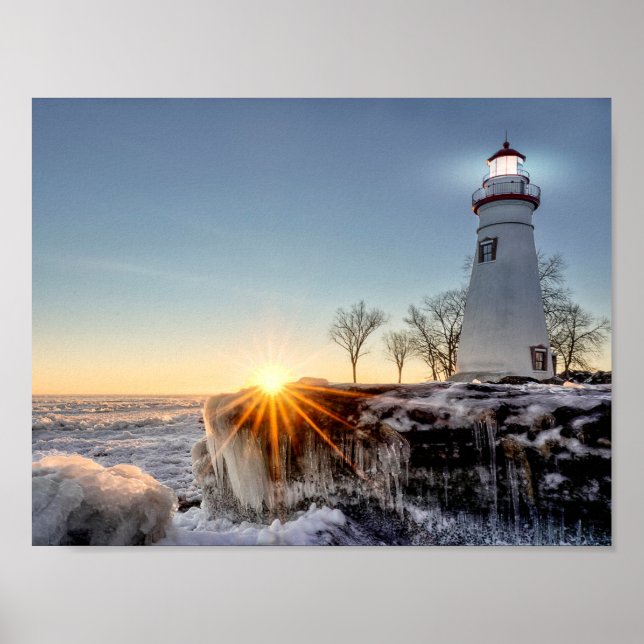 Marblehead Lighthouse Winter Sunrise Poster (Framsidan)