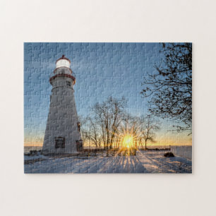 Marblehead Lighthouse Winter Sunrise Pussel