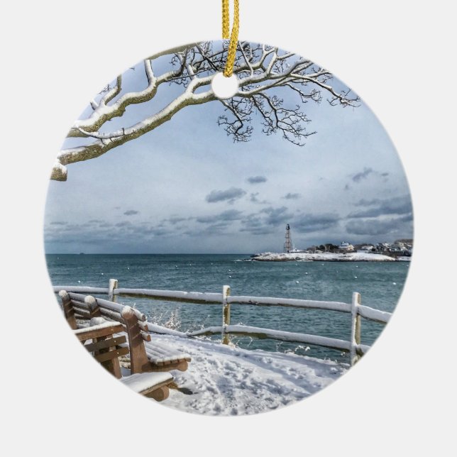 Marblehead, Massachusetts. Hamn, fyr Julgransprydnad Keramik (Framsidan)