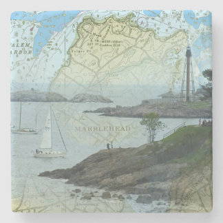 Marblehead Massachusetts hamn med segelbåtar Stenunderlägg