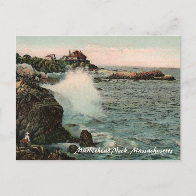 Marblehead Nacke Massachusetts Postcard Vykort (Framsida)