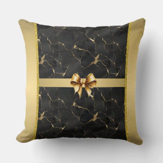 Marbleized Black & Guld Luxury Dekorativ kudde