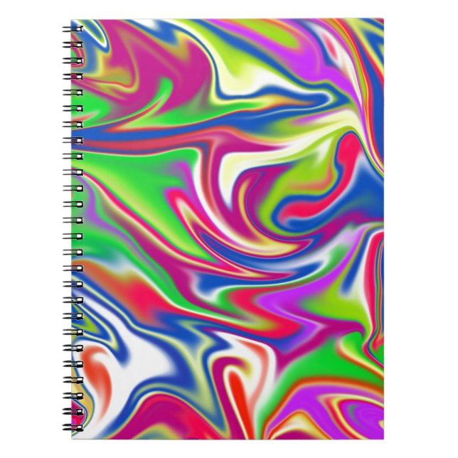 Marbleized Candy Liquid,_ Anteckningsbok Med Spiral (Framsidan)