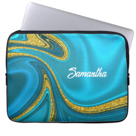 Marbleized Turquise Guld accents iPad Smart Cover Laptop Fodral