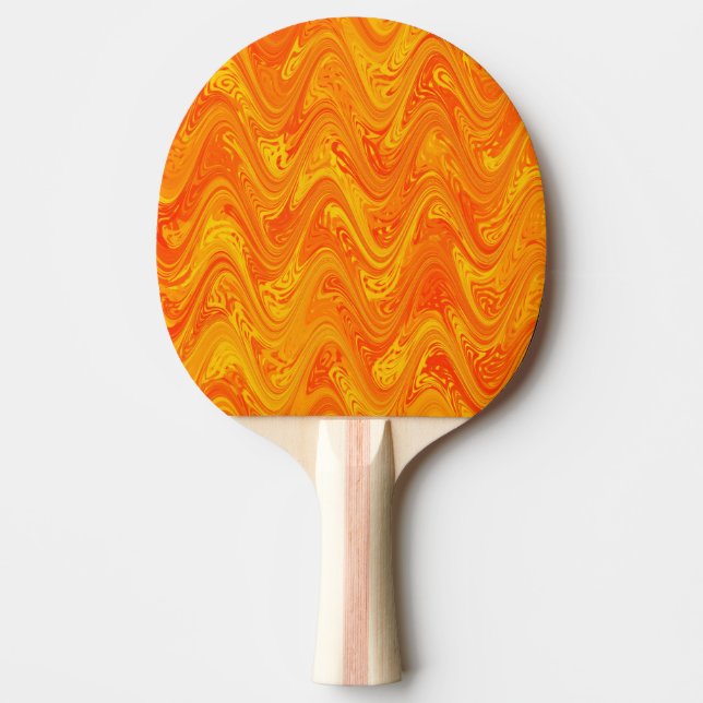 Marbling Orange Gult Red Mönster Pingisracket (Framsidan)