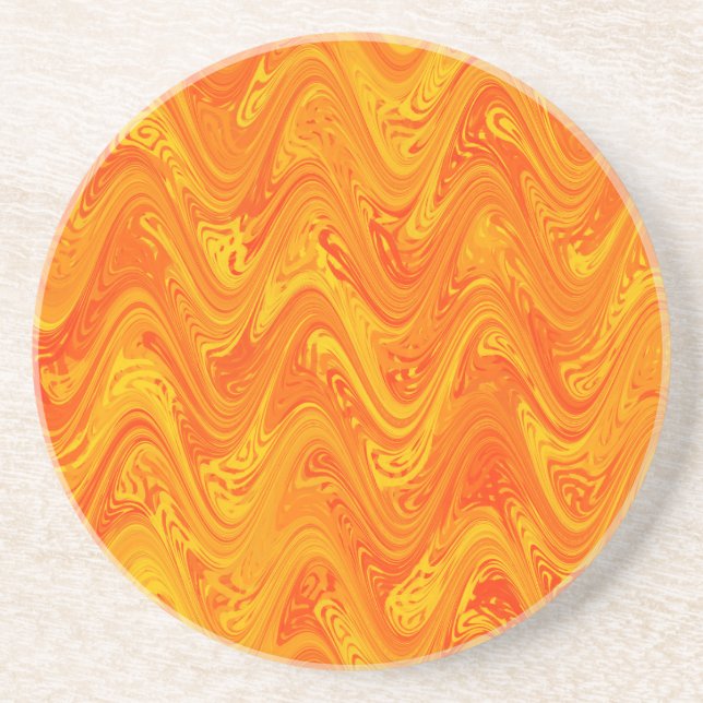 Marbling Orange Gult Red Mönster Underlägg (Framsidan)