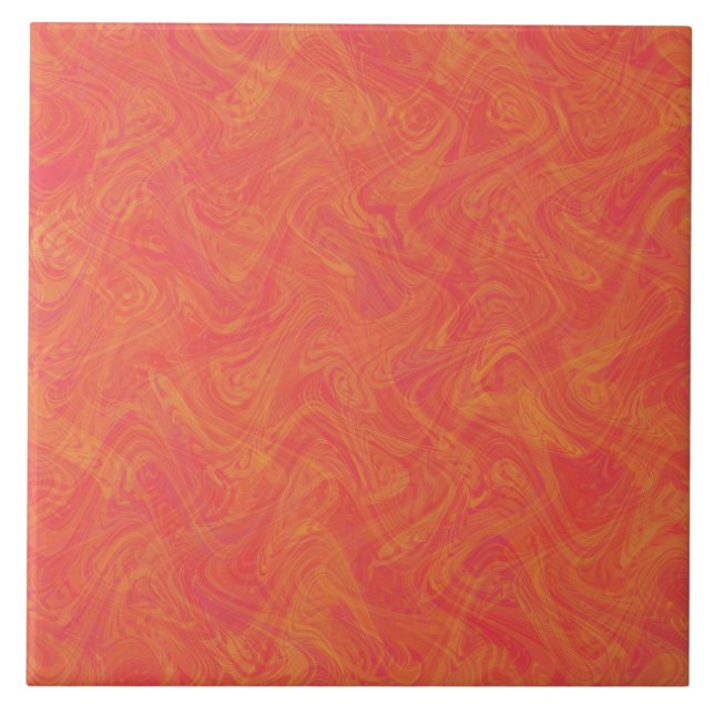 Marbling Orange Pattern Kakelplatta (Framsidan)