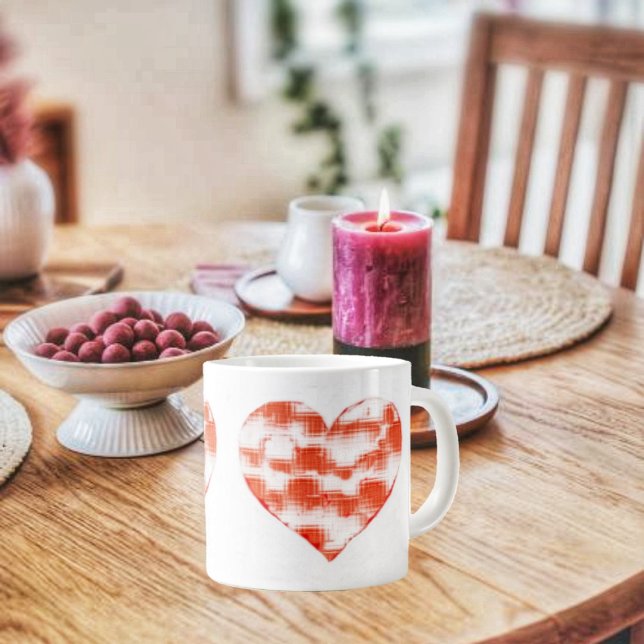 Marblodig hjärtan jumbo mugg (Enjoy your favorite hot beverage in your lovely Marbled Heart Giant Coffee Mug!)