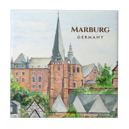 Marburg Altstadt Tyskland Medieval City Kakelplatta