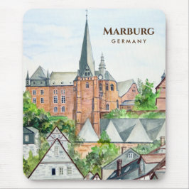 Marburg Altstadt Tyskland Townscape Painting Musmatta